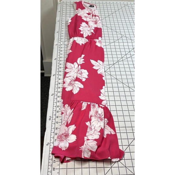 Talbots Women’s Pink Floral Flounce Hem Midi Dress Sleeveless Size 6 NWT - Picture 13 of 15